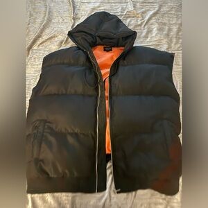 Boohoo man black bomber vest in a size large